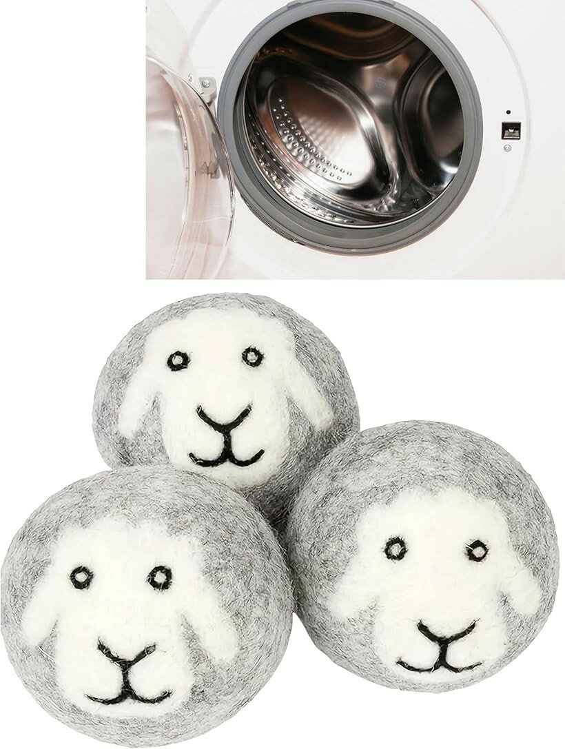 【送料無料】Leiasnow ドライヤーボール ウール ランドリー 乾燥 ボール 絡み防止 ドラム式 洗濯機 乾燥機 除湿 静電気防止 色：グレー