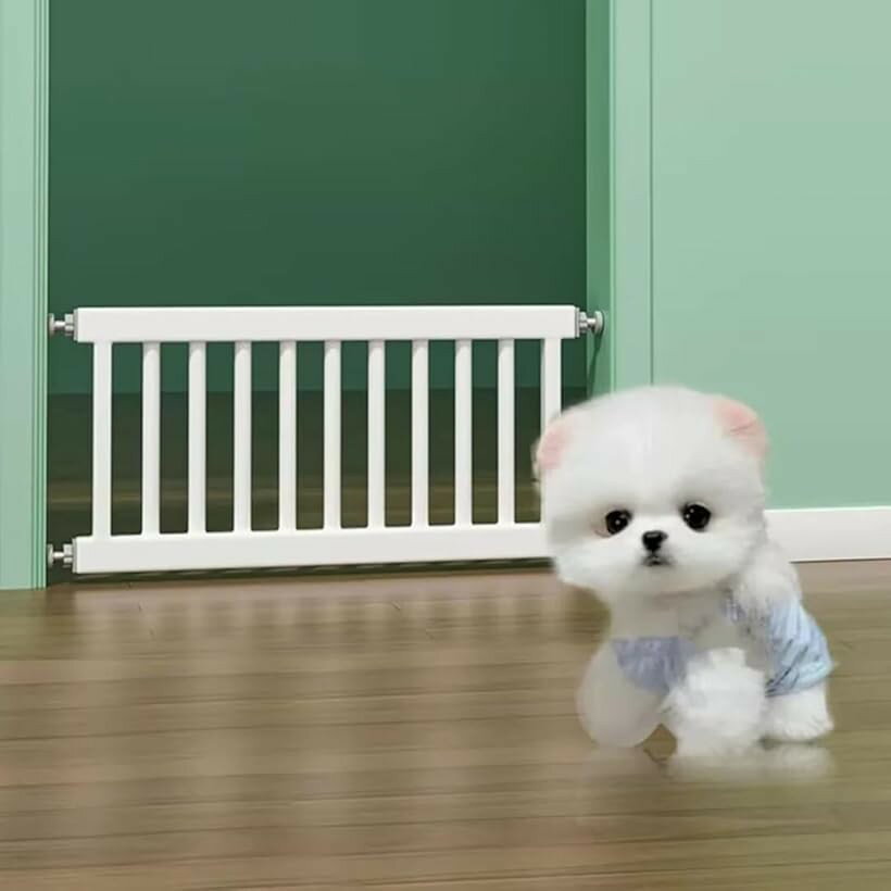 ペットゲート 犬用バリアゲート ペットフェンス 高さ44cm ベビーゲート 間仕切り ドアストッパー ペット侵入防止 (ホワイト, 取付幅85-91cm)