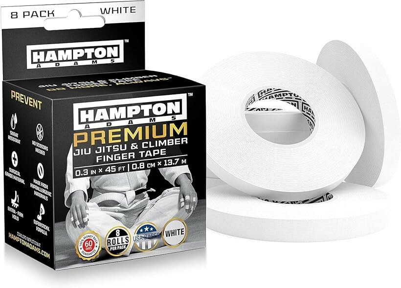 フィンガーテープ PREMIUM 8巻入 テーピング 柔術 BJJ クライミング (ホワイト)