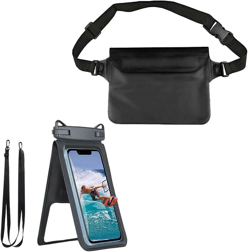 バリエーションコード : 2b9yh2yk8l商品コード2b9yhy61kr商品名防水スマホケース 防水ポーチ 2点セット ストラップ付 ショルダー 防水バッグ 小物入れ 海 アウトドア ブラック ブラックブランドルナリカラーブラック夏のレジャーやアウトドアにオススメ。濡らしたくないスマートフォンや貴重品を守ってくれる防水ポーチと防水スマホケースの2点セットです。「防水スマホケース」ダブルポケットなのでスマートフォンと小物類を分けて収納可能。2つのポケットは間に付いているテープで固定することが出来るので、中に物を入れて動いてもポケット同士がズレることなく安定して持ち歩けます。ネックストラップがついているので持ち運びに便利＆紛失防止にも。ケースに入れた状態でもスマホを使用できるので、海などの水中で写真や動画を撮影出来ます。「防水ポーチ」3重のチャックテープ＆面ファスナーでしっかりと密封。鍵・小銭入れ・カードケースなどの貴重品を水から守りながら持ち歩けます。ビーチやプールなどで荷物から離れて遊ぶシーンでも必要な小物類を持ち運べるので重宝するアイテムです。ショルダーベルトで長さ調節が可能なので首掛け、手持ち、肩掛けと使いたいシーンに合わせてマルチに活躍。嬉しい2点セットなのでスマホケースに入りきらない小物類をポーチに入れたりと、必要なシーンに合わせてケースとポーチの使い分けが出来ます。またスマホケースにはスマホを2台入れる事も出来るので家族分の持ち歩きにも便利。「サイズ / スマホケース：21.8cmx15cm / ポーチ：22cmx15.5cm / ＊その他詳しいサイズは画像にてご確認お願いいたします。」「素材：PVC他」＊お使いのデバイスやモニター設定または商品撮影の際の照明・日光による光の当たり具合によりカラーが実際の商品と異なって見える場合がございます。予めご了承くださいますようお願い致します。「商標登録番号：第6500459号」※ 他ネットショップでも併売しているため、ご注文後に在庫切れとなる場合があります。予めご了承ください。※ 品薄または希少等の理由により、参考価格よりも高い価格で販売されている場合があります。ご注文の際には必ず販売価格をご確認ください。※ 沖縄県、離島または一部地域の場合、別途送料の負担をお願いする場合があります。予めご了承ください。※ お使いのモニタにより写真の色が実際の商品の色と異なる場合や、イメージに差異が生じることがあります。予めご了承ください。※ 商品の詳細（カラー・数量・サイズ 等）については、ページ内の商品説明をご確認のうえ、ご注文ください。※ モバイル版・スマホ版ページでは、お使いの端末によっては一部の情報が表示されないことがあります。すべての記載情報をご確認するには、PC版ページをご覧ください。