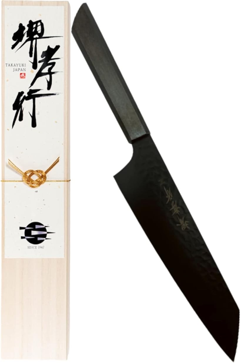 堺孝行 プロの料理人が愛用する包丁ブランド 朗黒 剣型 牛刀 190mm V金10号 vg10 万能包丁 青木刃物製作所 型番r19004