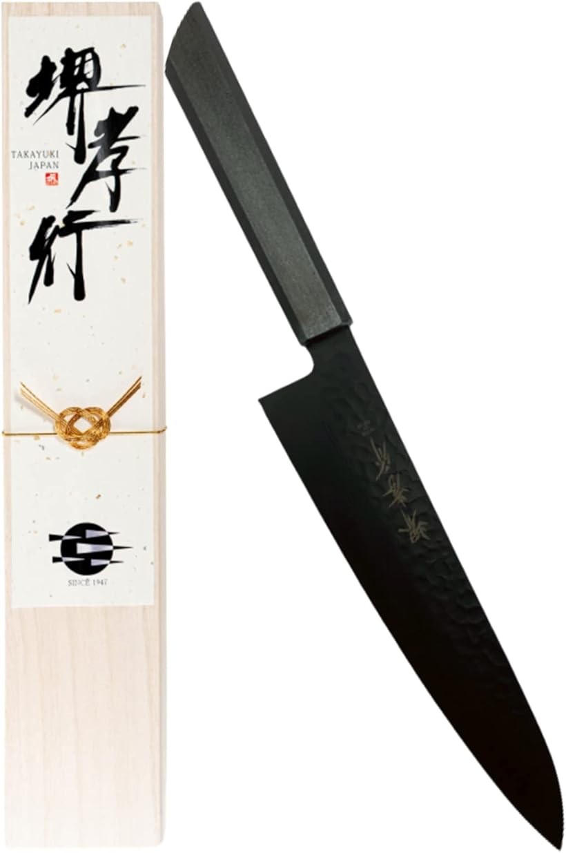 堺孝行 プロの料理人が愛用する包丁ブランド 朗黒 牛刀 210mm V金10号 vg10 万能包丁 青木刃物製作所 型番r21004