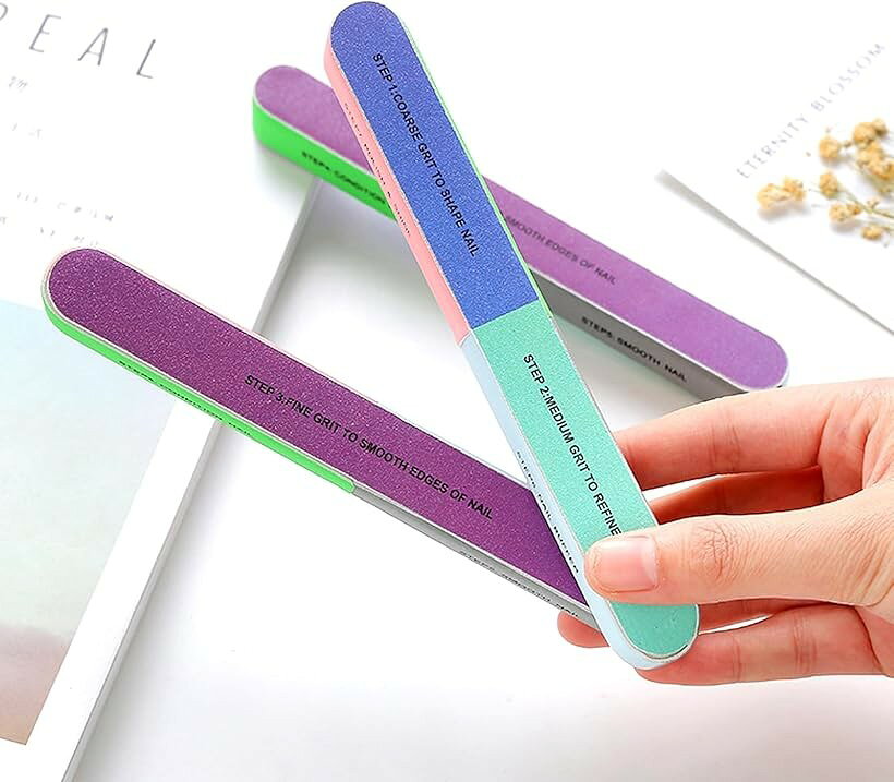 爪やすり 爪磨き 7-in-1粒度違い ネイル整えから艶出しまで ネイルファイル 七面タ...