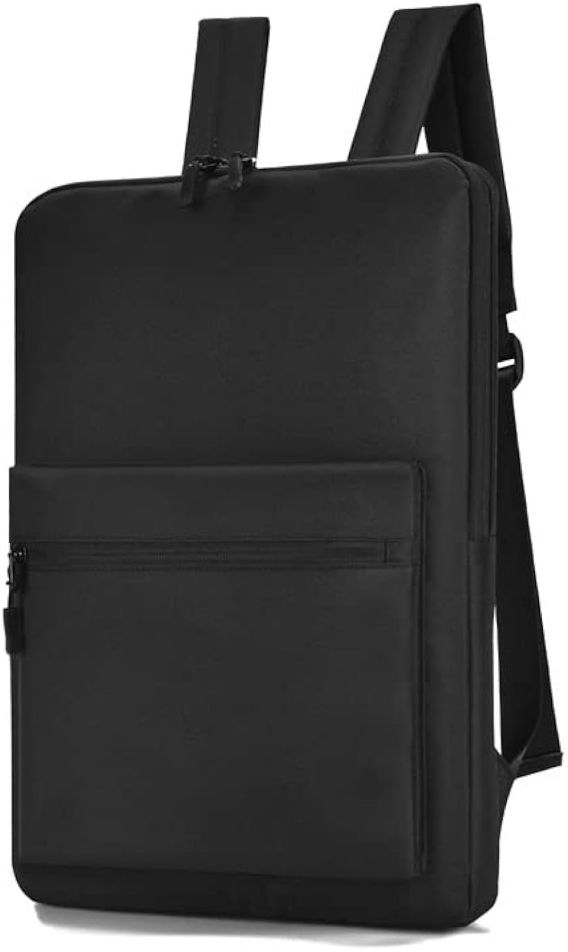 薄型リュック 薄さ4cm オックスフォード生地 軽量 防水 ノートパソコン タブレット 使いやすい (ブラック, Free Size)