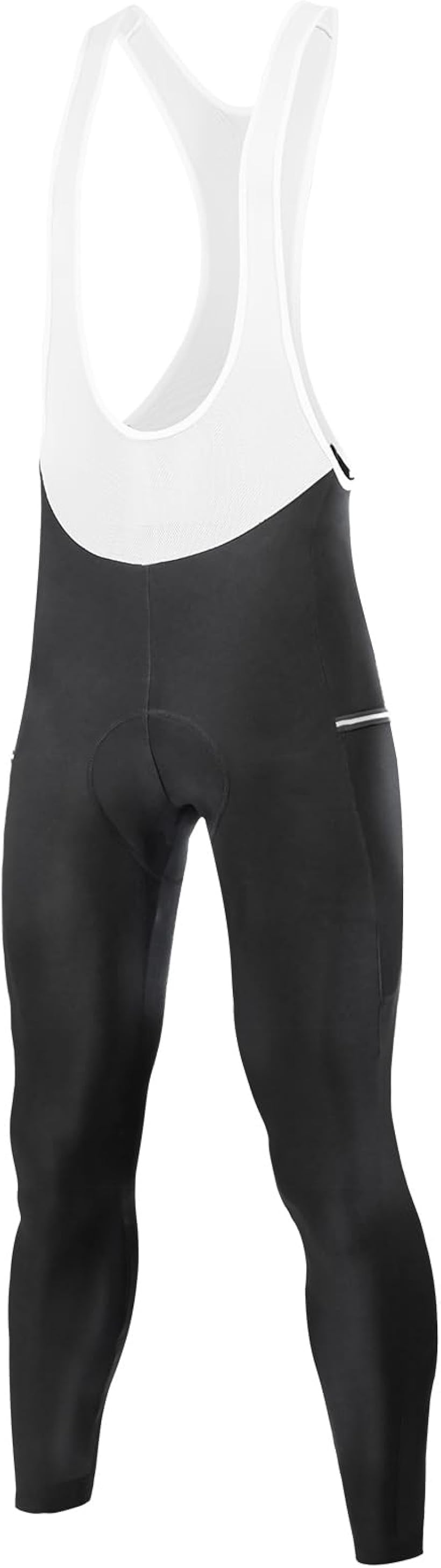 Long Pants - メンズ サイクルパンツ ビブパンツ 裏起毛 ロング サイクルウェア サイクルタイツ パッド 防寒 防風 自転車パンツ (ホワイト, M)