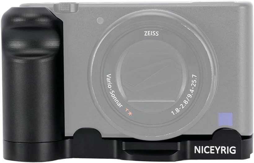 L型プレート L型ハンドル Sony ZV-1M2II/Sony ZV-1M2カメラ専用 ケージ ハンドグリップ 1/4 -20ネジ付き 超拡張性 耐磨耗性 耐腐食-594 ブラック (ブラック)