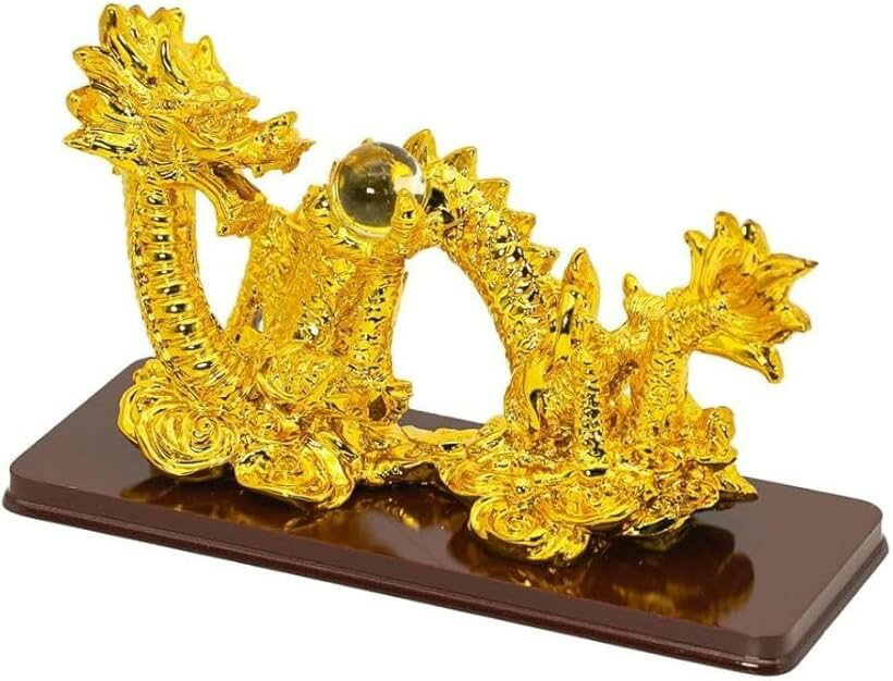 龍 置物 ドラゴン 干支 辰 竜 金運 招福 正月飾り 強運 風水 縁起 運気 上昇 宝珠 (飛竜S)