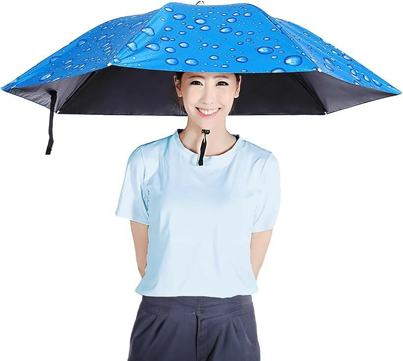 バリエーションコード : 2b9kd5pc23商品コード2b9kdhx2gp商品名両手が使える 日傘 スポーツ 観戦 釣り傘 パラソル 笠 かぶる傘 傘帽子 菅笠 ブルーブランドSALUDABLEカラーブルーサイズ等90cmハンズフリーで快適なアウトドア体験 この傘帽子は、両手が自由になるハンズフリー設計です。頭にかぶるだけでしっかりと固定できるため、釣りやスポーツ観戦、キャンプなどのアクティブなシーンでも手を使うことが可能です。日差しや雨から頭部を守りながら、快適にアウトドアを楽しめる理想的なアイテムです。快適なフィット感と軽量デザインが、長時間の使用でも疲れにくくします。晴雨兼用の実用的デザイン この傘帽子は、強い紫外線をカットしながらも、雨天時にも利用可能な晴雨兼用の傘です。夏の強い日差しから頭部を保護し、突然の雨にも安心して対応可能。晴れの日は日傘として、雨の日には傘として使用できるので、季節を問わず大活躍します。アクティブなライフスタイルを送る方に最適です。アウトドアライフをより充実させるアイテムとして、ぜひお試しください。軽量で持ち運び簡単 この傘帽子は250gと軽量で、折りたたむと25cmのコンパクトなサイズになるため、バッグに簡単に収納できます。旅行や日常の外出時にも便利で、気軽に持ち運ぶことができるため、いざという時のための必需品です。どこにでも持っていける設計でありながら傘を開くと大きく広がるので、ハイキングやキャンプ、ビーチでのアクティビティにも最適です。毎日の外出に役立つアイテムとしておすすめです。装着も簡単に あごの下でしっかりと固定できるため、風が強い日でも安心です。使用シーンに合わせて簡単に装着可能です。使用の際は、白いキャップを抑えて上部の紐を引き上げて開き、ヘッドバンドをかぶり、アジャスターで固定して装着が完了するので、たったの3ステップで簡単に利用できます。これにより、どんなアクティビティでも快適に過ごせます。多用途で大活躍 この傘帽子は両手が使えるため、釣りやスポーツ観戦、ガーデニング、農作業、ハイキング、ビーチ、犬の散歩やカメラ撮影、DIY作業など多様なアクティビティにも対応。ユニークで面白いデザインが目を引き、友達や家族との楽しい時間を演出します。「商品仕様」重量：250g「サイズ」収納時：約25cm、開閉時：直径約90cmx高さ約25cm「カラー展開」WaterDroplets／CamoufLage※ 他ネットショップでも併売しているため、ご注文後に在庫切れとなる場合があります。予めご了承ください。※ 品薄または希少等の理由により、参考価格よりも高い価格で販売されている場合があります。ご注文の際には必ず販売価格をご確認ください。※ 沖縄県、離島または一部地域の場合、別途送料の負担をお願いする場合があります。予めご了承ください。※ お使いのモニタにより写真の色が実際の商品の色と異なる場合や、イメージに差異が生じることがあります。予めご了承ください。※ 商品の詳細（カラー・数量・サイズ 等）については、ページ内の商品説明をご確認のうえ、ご注文ください。※ モバイル版・スマホ版ページでは、お使いの端末によっては一部の情報が表示されないことがあります。すべての記載情報をご確認するには、PC版ページをご覧ください。