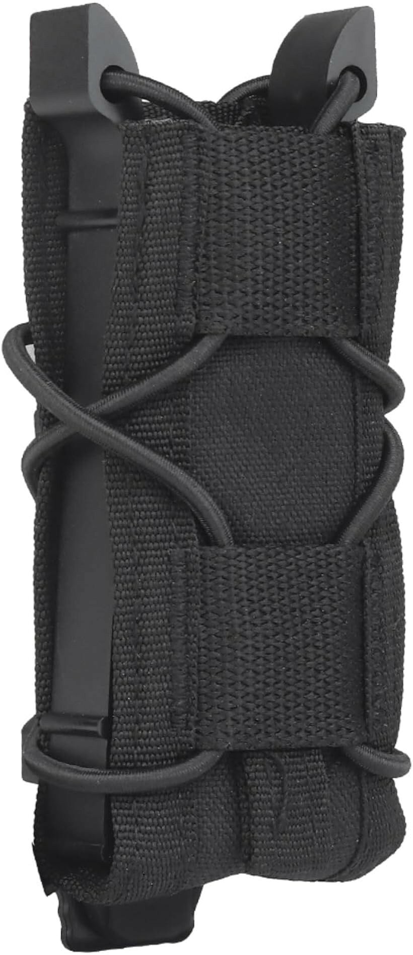 マガジンポーチ マグポーチ TACOスタイル ハンドガン シングルカラム～デザートイーグル、MP7など対応 MOLLE ベルト 両方対応 サバゲー CORDURA 実物ナイロン仕様 ブラック (ブラック)