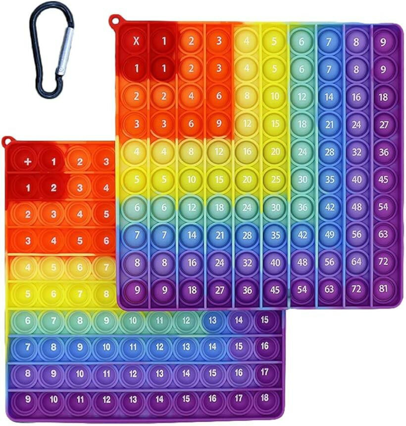 バリエーションコード : 2b9dquvrnf商品コード2b9dq2slqs商品名プッシュポップ 知育 おもちゃ 算数 九九 数学 表裏 指トレ スクイーズ 玩具 ポップイット掛け算＆足し算20cm直角虹ブランドFunricheカラー20cm(乘法＆加法双面印（直角彩虹)「プッシュポップ知育玩具」ポコポコと押していたくなる、カラフルで楽しく遊びながら九九と足し算が学べるプッシュポップのおもちゃです。指先も使い遊びの中で思考力を高めることができる、親子でも一緒に学びと遊びを融合させた時間を過ごせます。「楽しく算数を学べる教育玩具」九九や足し算等の両面印刷でお子様の記憶力を養い、インタラクティブなゲームを通じて数学の基礎を楽しく習得できます。ポコッと指トレにもなるどこでも遊べるストレス解消グッズ。「安全で耐久性に優れたシリコン素材」環境に優しいシリコーン素材を使用し、無毒で耐久性が高い設計となっています。洗って繰り返し使用できるため、衛生面も安心。長く使えるのでコストパフォーマンスも抜群です。「知育とプレゼントの両立」子遊びながら供の論理力や集中力、創造力を育て遊びながら学ぶことで子供の発達に適します。誕生日やこどもの日や入学祝いなど、特別な日にも喜ばれること間違いなしです。「商品仕様」2パターン：掛け算＆足し算、1～100連続数字＆掛け算。「サイズ」20cm・24cm直角虹、20cm・24cm縦列虹、高さ：1.5cm「材質」シリコン「重量」20cm角：162g、24cm角：205g※ 他ネットショップでも併売しているため、ご注文後に在庫切れとなる場合があります。予めご了承ください。※ 品薄または希少等の理由により、参考価格よりも高い価格で販売されている場合があります。ご注文の際には必ず販売価格をご確認ください。※ 沖縄県、離島または一部地域の場合、別途送料の負担をお願いする場合があります。予めご了承ください。※ お使いのモニタにより写真の色が実際の商品の色と異なる場合や、イメージに差異が生じることがあります。予めご了承ください。※ 商品の詳細（カラー・数量・サイズ 等）については、ページ内の商品説明をご確認のうえ、ご注文ください。※ モバイル版・スマホ版ページでは、お使いの端末によっては一部の情報が表示されないことがあります。すべての記載情報をご確認するには、PC版ページをご覧ください。