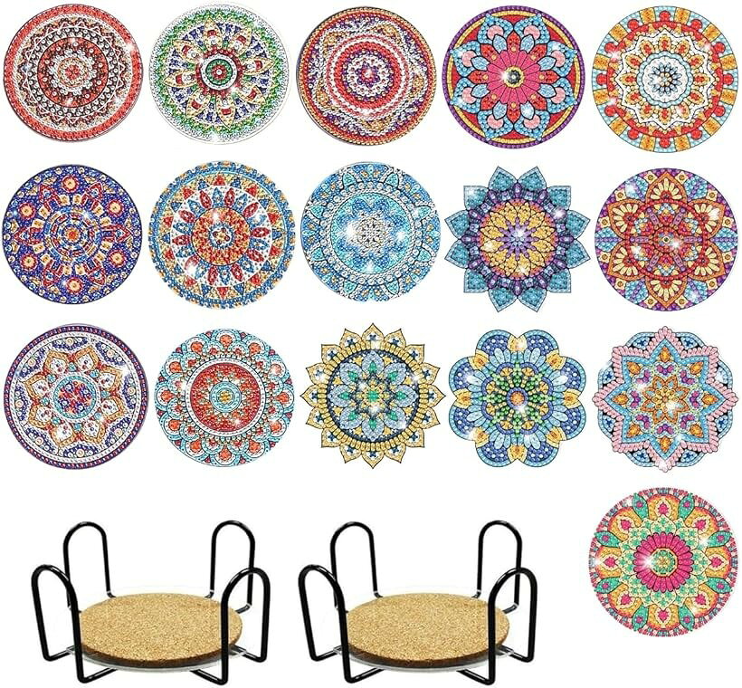バリエーションコード : 2b9345hx38商品コード2b934twiq8商品名ダイヤモンドアート キット コースター 16枚 ビーズアート 手芸 大人 子供 マルチカラー 2ブランドSALUDABLEカラーマルチカラー(2)「パッケージ内容」ダイヤモンドアート・コースター16枚、ダイヤモンドビーズ（ストーン）1セット、トレイ2個、グルー2個、ダイヤモンド専用ペン2本、コースターラック2個。お子様から初心者の方まで、ダイヤモンドアートの楽しさを存分に味わえるセットです。ダイヤモンドアート・コースターの耐久性と正確性: 厚みのある高品質アクリルを使用しており、優れた耐久性を誇ります。アクリルの素材は割れにくく、変形しにくいため、長期間にわたってコースターの形状が保たれます。また、図案や数字は精密に印刷されており、鮮明で読みやすいです。これにより、お客様が正確にビーズを貼り付けることができ、美しい仕上がりを実現できます。ダイヤモンドビーズの魅力と手軽さ: 立体感が強い5D効果のダイヤモンドビーズは、光を反射してキラキラと輝きます。ビーズは粘着性があり、ビーズトレイとダイヤモンドペンを使用することで、簡単に取り扱うことができます。ビーズとコースターの番号を照合して貼り付けるだけで、美しい模様が完成します。DIYの楽しさとギフトとしての価値: ダイヤモンドアート・コースターは、手作りの楽しさと達成感を提供します。また、装飾性と実用性を兼ね備えているため、贈り物として特に人気があります。家族や友人に手作りの美しいコースターを贈ることで、特別な思い出を共有することができます。ホームやオフィス、レストランなど、さまざまな場所で活用されています。また、誕生日や記念日、クリスマスなどの特別な日に、家族や友人への贈り物として最適です。手作りの美しいコースターは、贈り手の心を込めた特別なプレゼントとして、喜ばれることでしょう。※ 他ネットショップでも併売しているため、ご注文後に在庫切れとなる場合があります。予めご了承ください。※ 品薄または希少等の理由により、参考価格よりも高い価格で販売されている場合があります。ご注文の際には必ず販売価格をご確認ください。※ 沖縄県、離島または一部地域の場合、別途送料の負担をお願いする場合があります。予めご了承ください。※ お使いのモニタにより写真の色が実際の商品の色と異なる場合や、イメージに差異が生じることがあります。予めご了承ください。※ 商品の詳細（カラー・数量・サイズ 等）については、ページ内の商品説明をご確認のうえ、ご注文ください。※ モバイル版・スマホ版ページでは、お使いの端末によっては一部の情報が表示されないことがあります。すべての記載情報をご確認するには、PC版ページをご覧ください。