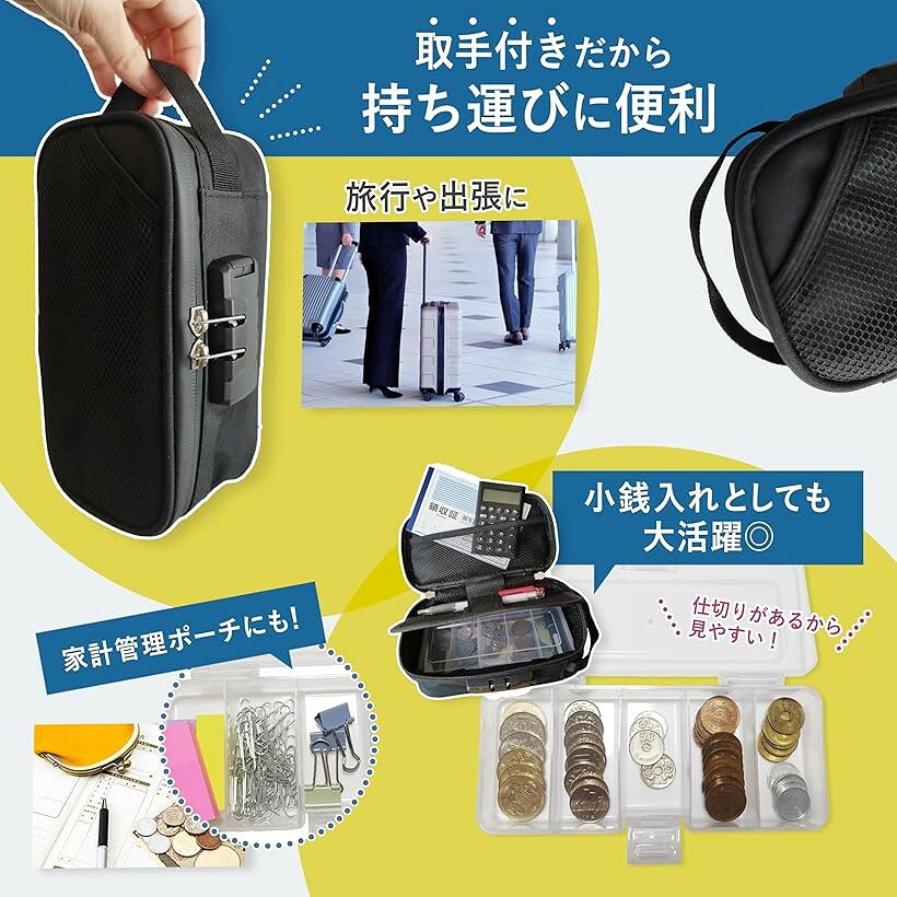タクシー用釣り銭バッグ 家計管理 ポーチ 釣り銭ケース 集金ポーチ ガジェットポーチ 小型 手提げ金庫 (ピンク(マルチケース)) mlinestore-10221662 エムラインストア サンプル画像3