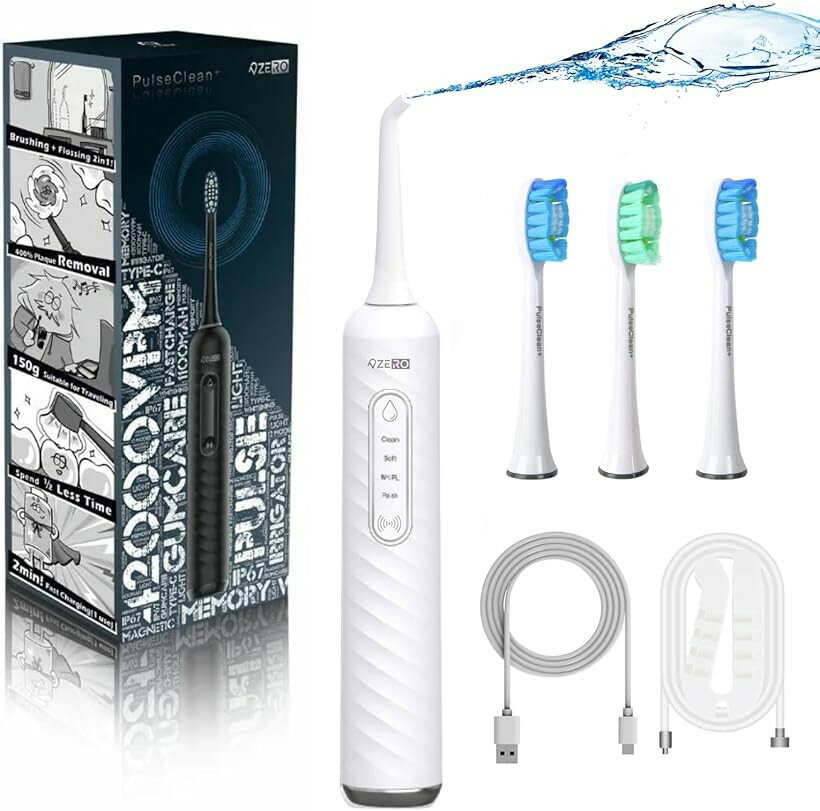 ZERO 口腔洗浄器 2in1音波式電動歯ブラシ＆ジェットウォッシャーPulseClean+ パル...