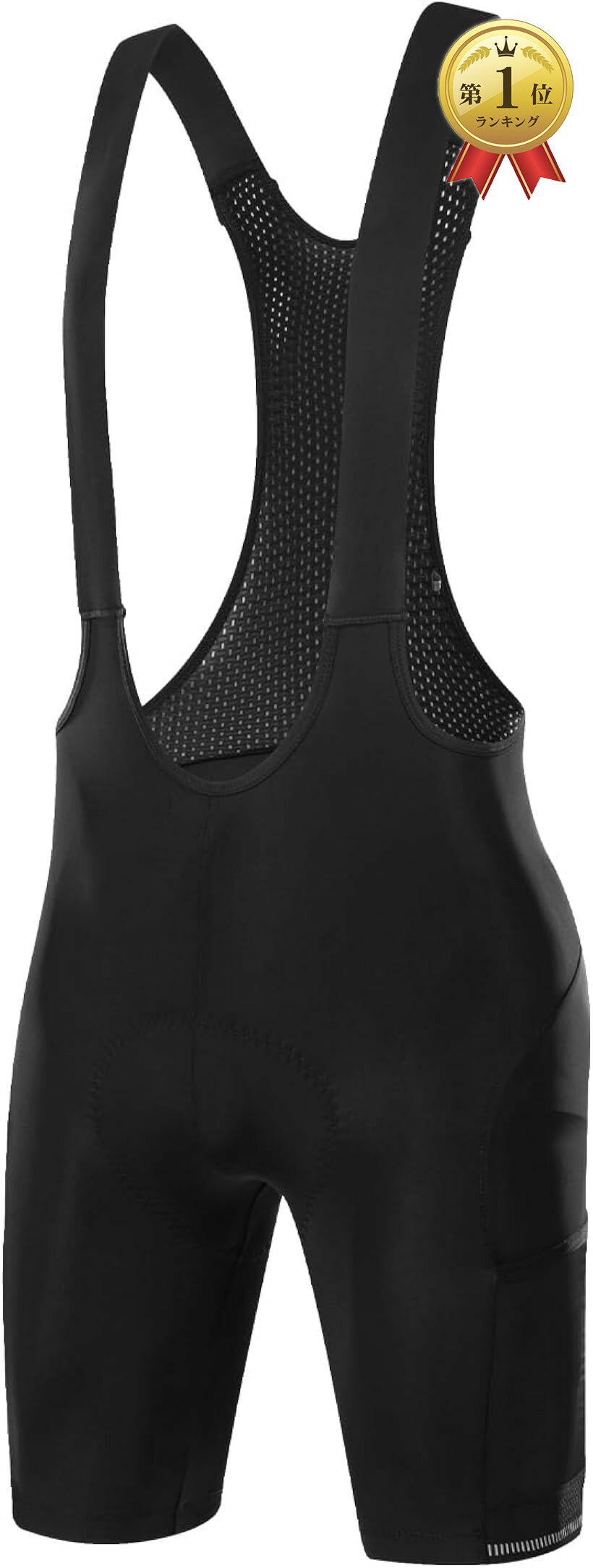 [Ranked #1 on Rakuten] Bib Shorts, Cycling Bib Pants, Cycling, Road Bike, Bicycle, Cycling Wear, Spring/Summer (Black, XL)
