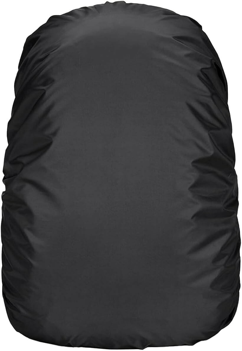 リュックレインカバー (ブラック, (4L)90-100L)