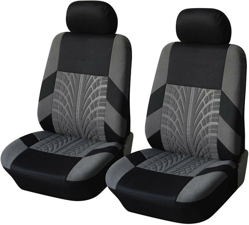 シートカバー 車 カー 用品 汎用 運転席 助手席 2枚セット アクセサリー 座席 自動車 伸縮 フロント Gray (グレー)