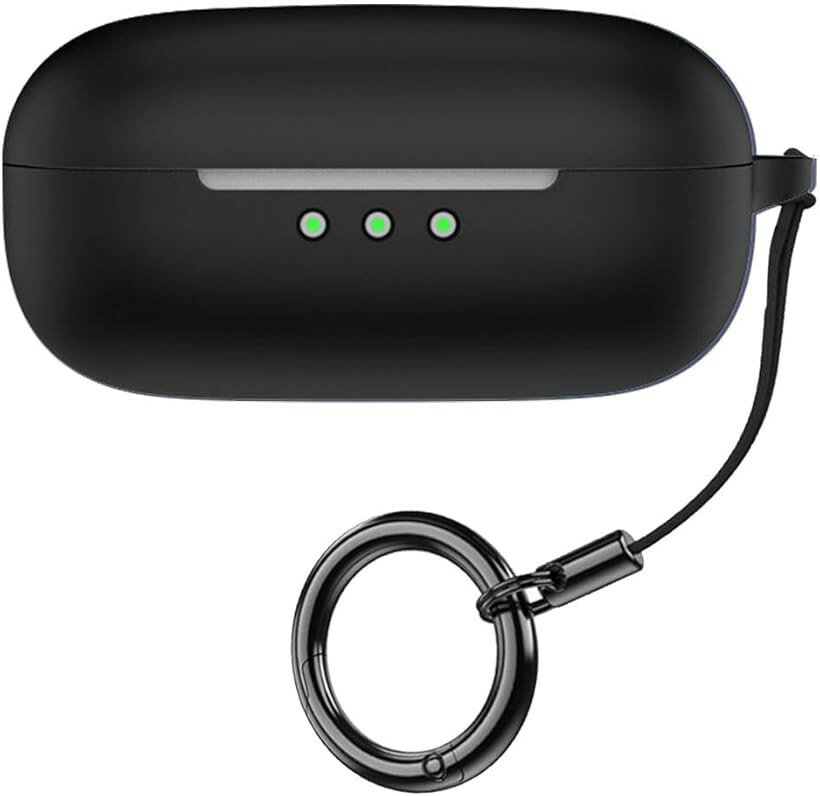 compatible with EarFun Air Pro 4対応 シリコン製イヤホンケース フック付き (ブラック)