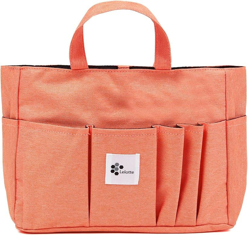 バッグインバッグ トート用 自立 軽量 ヨコ インナーバッグ 横 トラベルポーチ トートバッグ 収納 E-IN-BAG 04 (オレンジ)