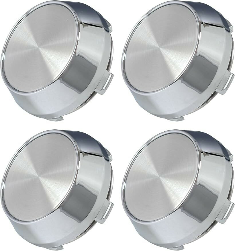 ホイールセンターキャップ 外径 60mm ハブ ボア 内径 56mm 4個セット アルミ シール 45mm (シルバーxシルバー, 外径60mm内径56mm爪径58mm)