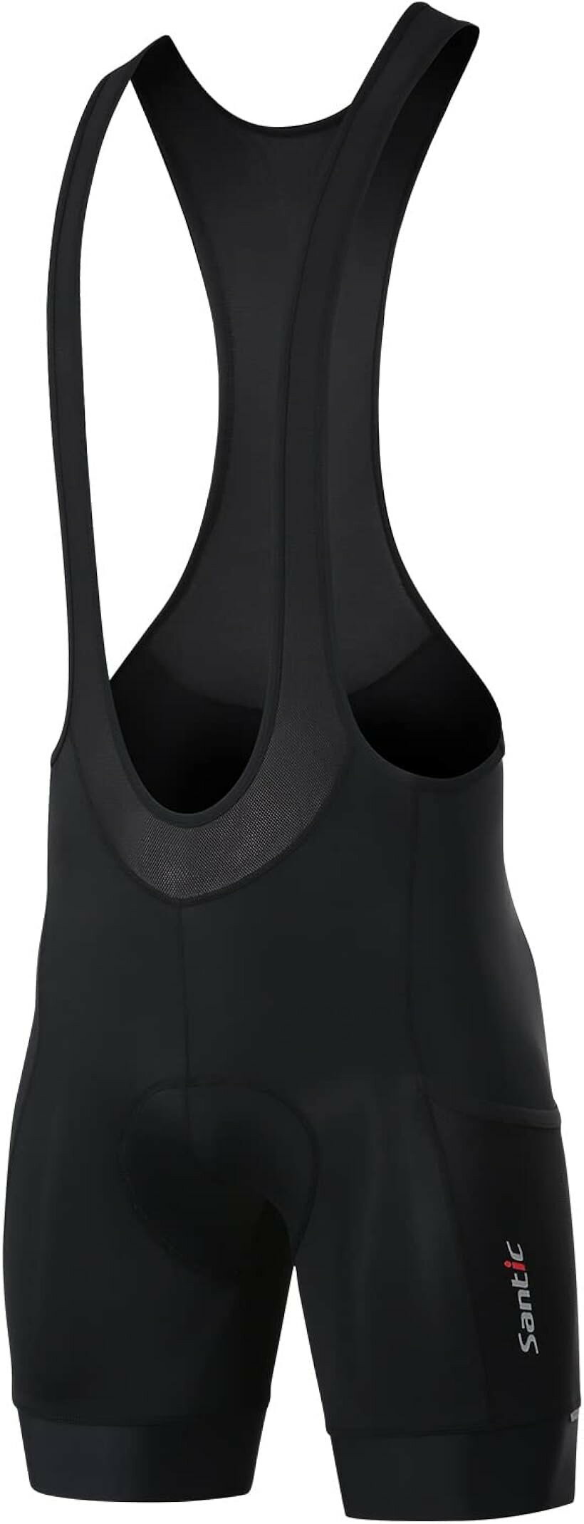 ビブショーツ ビブパンツ メンズ サイクルウエア 夏用 自転車 パッド付き 吸汗速乾 (ブラック, 2XL)