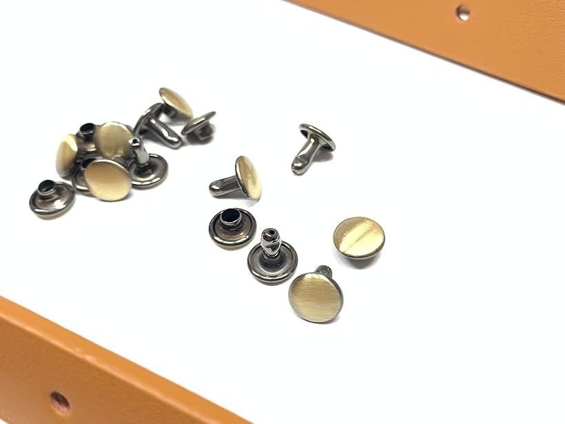 本革 レザー バッグの持ち手 取っ手55cm カシメ付 ハンドメイド リメイク ショルダーバッグ バッグ制作 トートバッグ ハンドバッグ 材料 (キャメル) 3