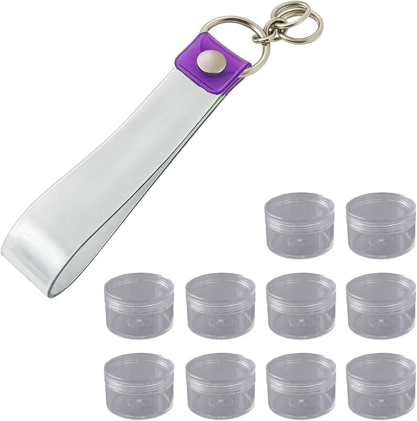 銀テープホルダー 収納ケース セット 保管 キーホルダー ストラップ カバー A (パープル)