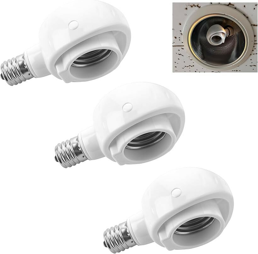 E17＞E26 LED電球専用 口金変換アダプター ソケットは向きが調整できて便利です (...