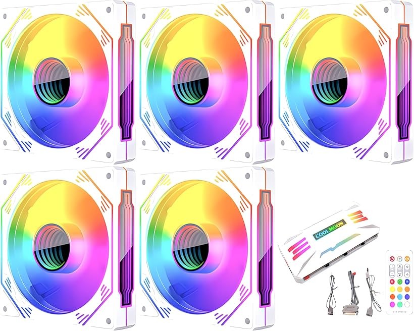 バリエーションコード : 2butjn809r商品コード2bu56qdqr4商品名HiFrost PCケースファン5枚セット 120mm 4pin PWM LED ARGB 5v 3pin ハブ コントローラー付き リモコン 色変更可能 回転速度変更可能 インフィニティ―ミラー ホワイト ファン5枚＋コントローラーセットブランドCOOLMOONカラーホワイトサイズ等ファン5枚＋ハブ「特徴」PCのエアーフローを改善し冷却することができます。LED搭載でゲーミングPCを彩ることができます。リモコンからボタン一つで色の変魚が可能です。「機能」PCのエアーフロー改善、冷却機能 。ARGB 5v 3pinで制御が可能です。5v 3pin対応のマザーボードやARGBファンハブに接続することで色の変更ができます。「互換性」ファン用4pin取り付け可能なマザーボードに対応。MSI、Asrock、ASUS、Gigabyte様々なマザーボードのARGB 5v 3pinに対応「商品サイズ」ケースファン：120mmx120mmx25mm、ファンハブ：118mmx24mmx55mm「付属品」ケースファンx5、取り付けネジ、ファンハブ、LED操作リモコン※ 他ネットショップでも併売しているため、ご注文後に在庫切れとなる場合があります。予めご了承ください。※ 品薄または希少等の理由により、参考価格よりも高い価格で販売されている場合があります。ご注文の際には必ず販売価格をご確認ください。※ 沖縄県、離島または一部地域の場合、別途送料の負担をお願いする場合があります。予めご了承ください。※ お使いのモニタにより写真の色が実際の商品の色と異なる場合や、イメージに差異が生じることがあります。予めご了承ください。※ 商品の詳細（カラー・数量・サイズ 等）については、ページ内の商品説明をご確認のうえ、ご注文ください。※ モバイル版・スマホ版ページでは、お使いの端末によっては一部の情報が表示されないことがあります。すべての記載情報をご確認するには、PC版ページをご覧ください。