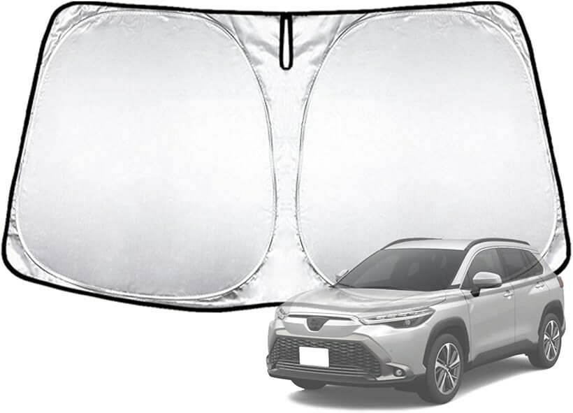 フーディカローラクロス 10系 車用 フロントサンシェード 車サンシェード COROLLA cross 2021年9月～ フロントガラス 車用サンシェード 遮光性良い 日よけ 車中泊 折り畳み式 内装パーツ (新型カローラクロス 10系)