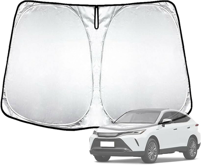 フーディ新型ハリアー80系 車用 フロントサンシェード 車サンシェード HARRIER 2020年6月～現行 フロントガラス 車用サンシェード 遮光性良い 日よけ 車中泊 折り畳み式 内装パーツ 取付簡単 収納袋付 (新型ハリアー80系)