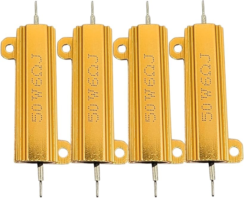 メタルクラッド抵抗 50W 巻線 抵抗器 ネジ穴付き 真空管アンプ ダミーロード ハイフラ防止 LED アルミニウム 4個 (50W｜6Ω) mlinestore-10229881 エムラインストア パッケージ画像