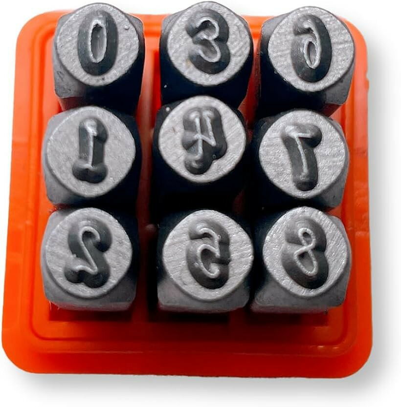 レザークラフト 打刻印 ハンドメイド アルファベット ポンチ 革 金属 DIY (数字)