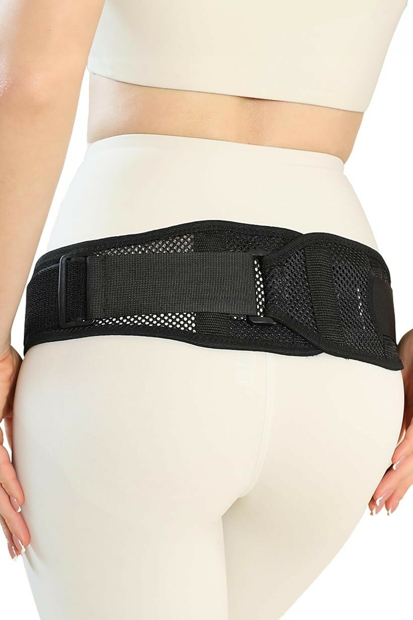 骨盤ベルト 産後 ズレにくい 整体師監修骨盤の安定x腰を支えるx骨盤ケアx薄型設計 (ブラック, S/M 骨盤周り65cm～85cm)