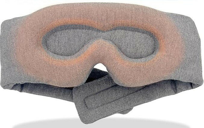 ネルホット 耳まで包みじ～んわり温まる 3D アイマスク 寝ながら使える睡眠用 USB 充電式 コードレス シルクのような素材 繰り返し使える (ダークグレー)