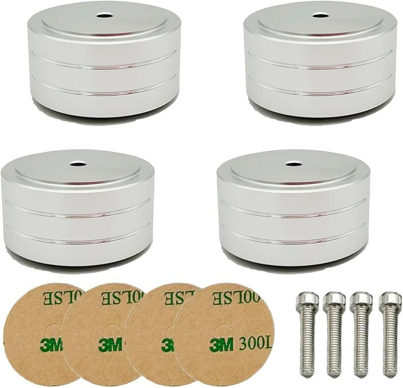 スピーカー インシュレーター オーディオ スピーカースタンド 振動防止 4個セット (シルバー) mlinestore-10234401 エムラインストア パッケージ画像