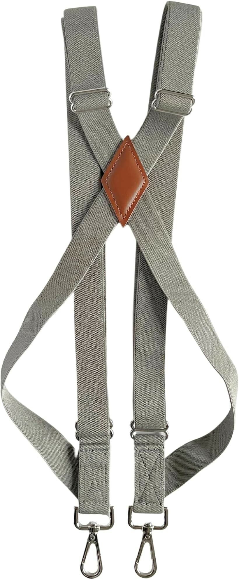 ホルスターサスペンダー ホルスター型 フックタイプ カラビナ留具 ナスカン スナップフック 金属フック 2.5cm幅 ゴムサスペンダー ベルト通し グレー (グレー（ホルスター）)