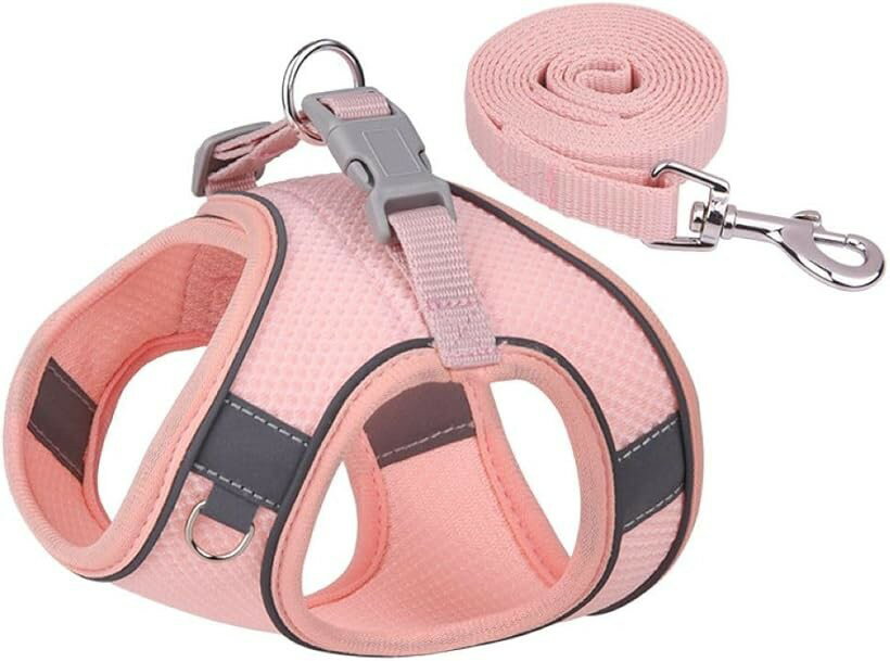 犬 ハーネス リードセット 小型犬 中型犬 猫用 通気メッシュ 抜けない 軽量 着脱簡...