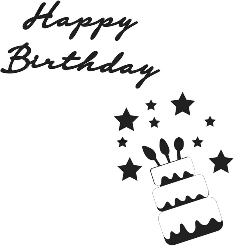 誕生日 バースデー happy Birthday ガーランド バナー 装飾 飾り 女の子 (ブラック)