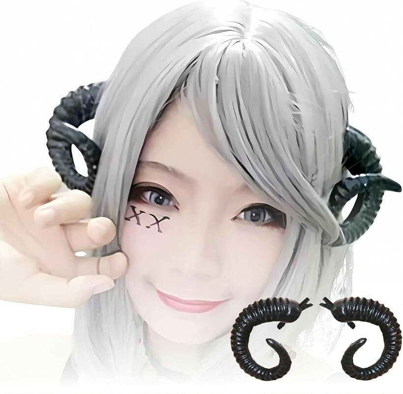 悪魔 角 カチューシャ風 羊 コスプレ ハロウィン ツノ サキュバス 仮装 ヘアピンタ...