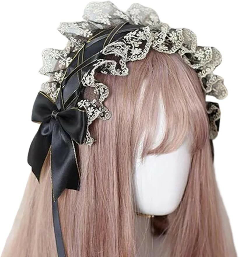 morytrade ゴシック ヘッドドレス レース リボン付き 髪飾り ビター系 ロリータ風 ...