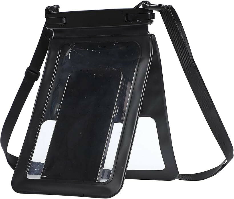 防水ケース スマホ用 IPX8規格 ダブルポケット付き 首かけOK 顔認証対応 水中撮影...