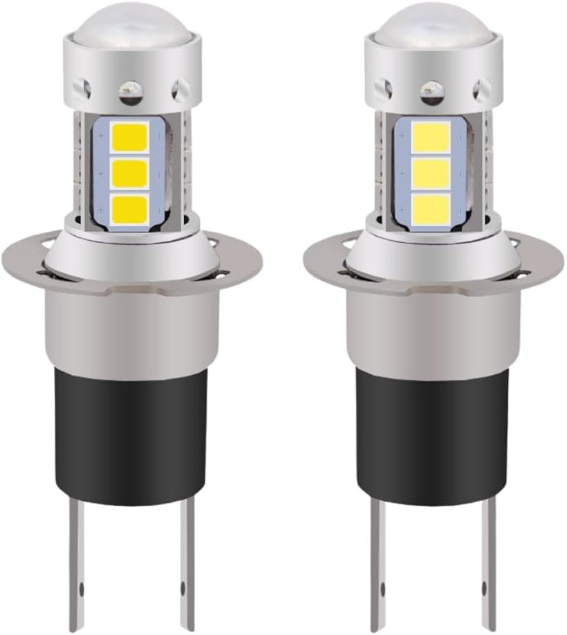 LED フォグランプ H3C H3D 左右2個セット 視界クッキリ 2835smd バルブ 後付け プロジェクターレンズ 12V 取付簡単 (イエロー)