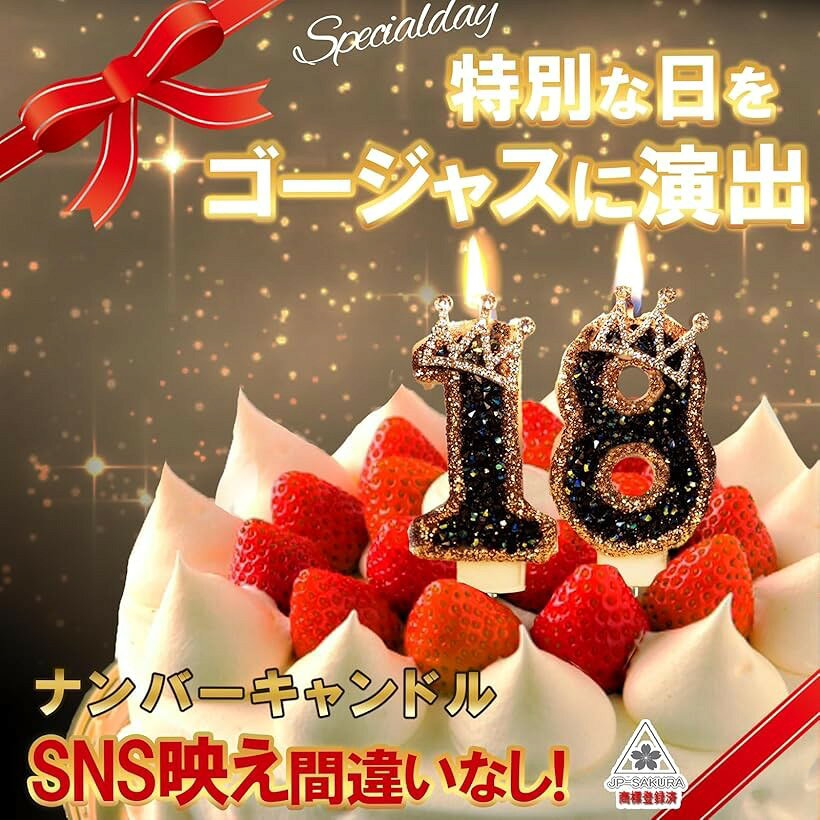 エムラインストアのバースデー ナンバー キャンドル 誕生日 ロウソク 数字 誕生日ケーキ ラメ数字 (ブルー, 数字：5)｜アングル3
