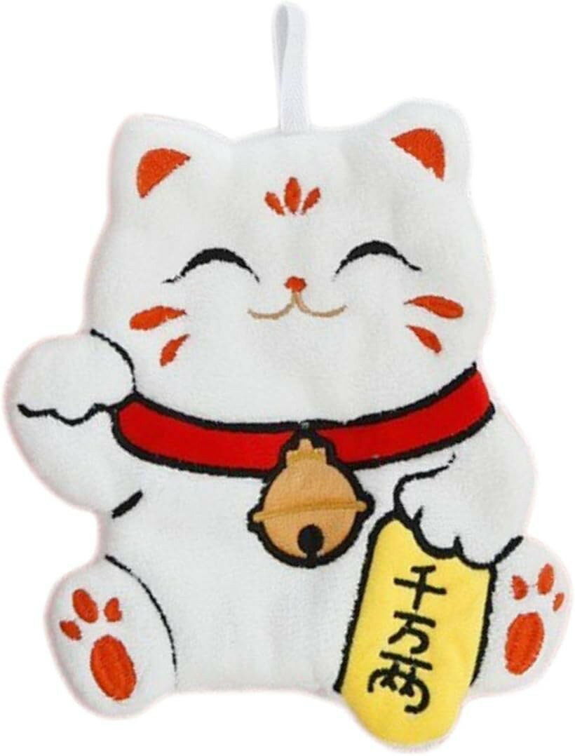 ✦✦ ループ付き タオル ふわふわ優しい肌触り ギフト・出産祝いに (千万福にゃん, 40)