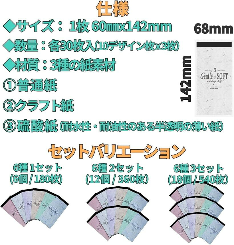 レトロ 英字 デザイン ペーパー 6種 セット レター コラージュ ジャーナル 手帳 ク...