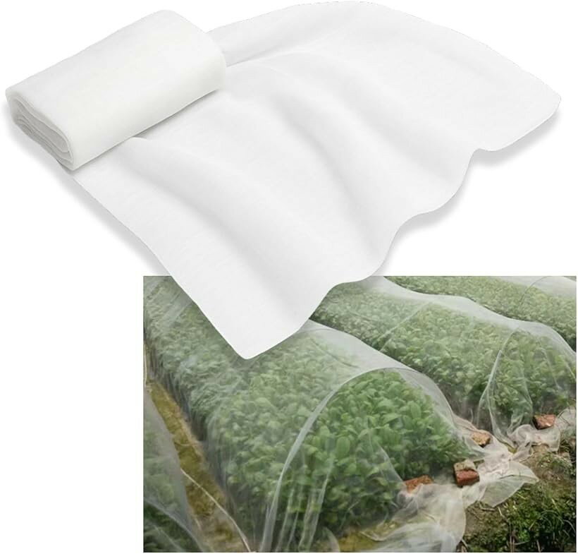 防虫ネット 家庭菜園 野菜 果樹 害虫よけネット 白色 通気性・水通し良好 トンネル栽培 パイプハウス (ホワイト, 2.5x20m)