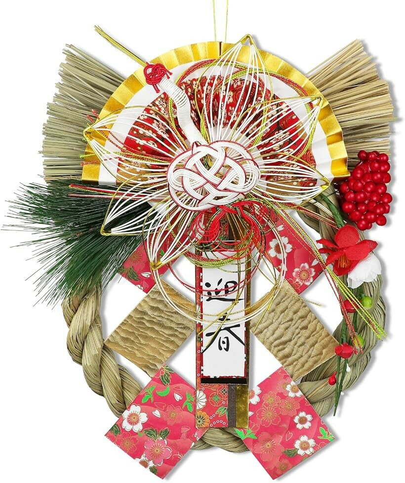 正月飾り 玄関飾り 和モダンお正月リース 喜春 しめ縄 おしゃれ 迎春 ギフト お年...