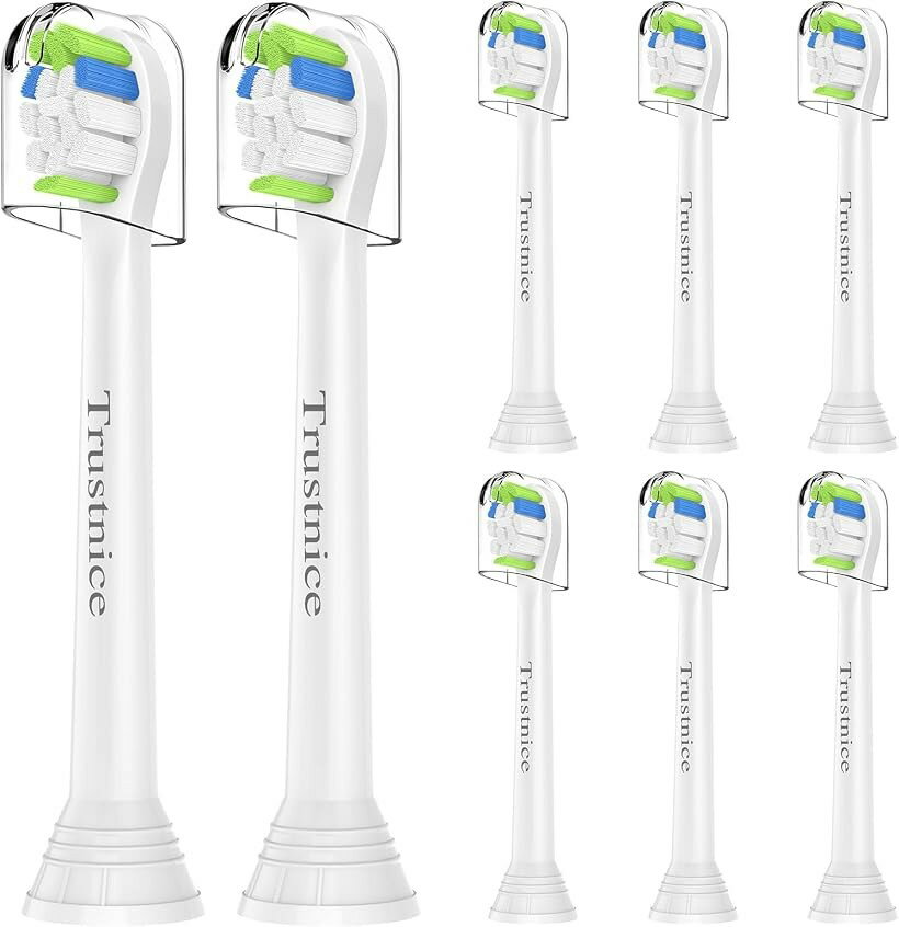 互換品 互換ブラシ フィリップス対応 ソニッケアー対応 替えブラシ 電動歯ブラシ用 ミニ コンパクト philips対応 sonicare対応 小型ブラシヘッド 歯垢除去タイプ (ホワイト 8本, S)