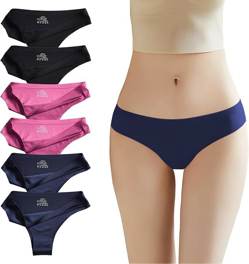 ショーツ レディース ブラジリアンカット 6枚組 シームレス 下着 優しい肌触り 消臭 抗菌 女性用 XL B Style (B Style, XL)