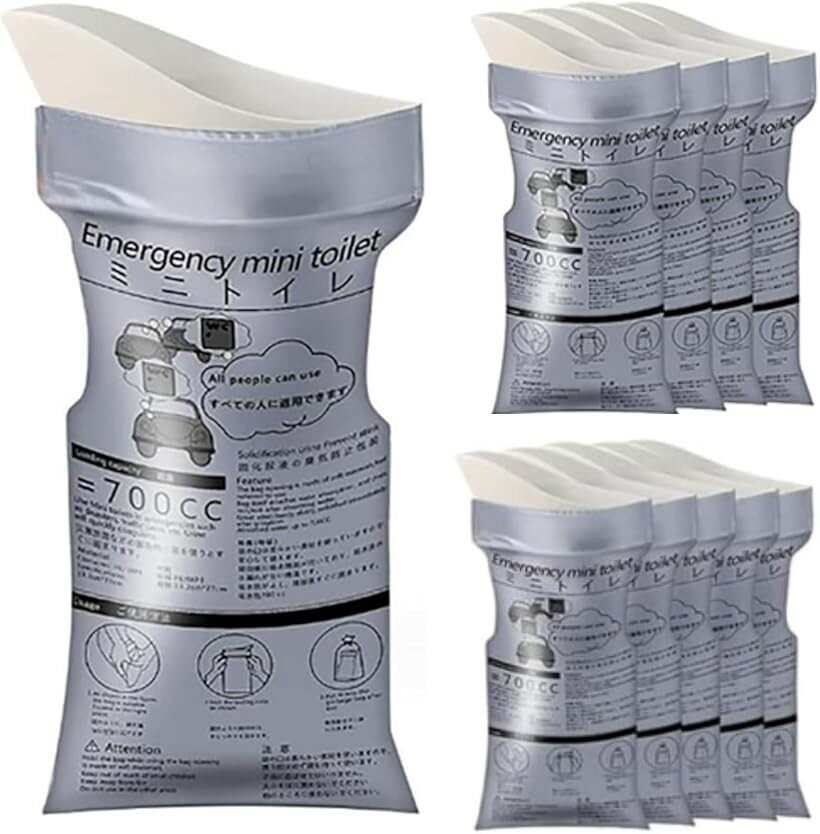 バリエーションコード : 2briqdtkjo商品コード2briqyf8nw商品名簡易トイレ 携帯トイレ 10個 700ml 凝固剤付 車 渋滞対策 災害 介護 登山 テント 防災向け 非常用トイレ セット 男女兼用ブランドABILEADサイズ等10個セット「凝固剤付きで、もしもの時もすぐ使える」簡易トイレ・携帯トイレを選ぶなら、凝固剤付きかどうかは重要なポイント。本商品は凝固剤が付属しているため、車の渋滞中、災害時、停電時、断水時など、トイレに行けない場面でも準備しやすい非常用トイレセットです。凝固剤が付いていない商品もあるため、備蓄用として選ぶ際はセット内容の確認がおすすめです。「700mlの大容量タイプで大人も使いやすい」容量は約700ml対応。長距離ドライブ、車中泊、登山、キャンプ、釣り、アウトドア、介護現場など、急な尿意やトイレが近くにない場面に備えやすい携帯トイレです。男女兼用で使える形状のため、家族用・車載用・防災用として幅広く活用できます。「車・災害・介護・アウトドアまで幅広く使える」高速道路の渋滞、深夜の移動、長距離トラックやバスの運転、災害時の避難生活、介護施設や在宅介護、登山・キャンプ・テント泊など、トイレにすぐ行けないシーンに備えられます。非常用トイレとして、自宅・車・職場・防災バッグに分けて保管しておくと便利です。「コンパクトに備蓄できて持ち運びやすい」かさばりにくい簡易タイプなので、車のダッシュボード周り、トランク、防災リュック、介護用品の収納スペースなどにも入れやすい設計です。必要な時に取り出しやすく、使い切りタイプのため、非常時や外出先でも扱いやすい携帯トイレです。「商品仕様」付属品：凝固剤／容量：約700ml対応／用途：簡易トイレ、携帯トイレ、非常用トイレ、防災トイレ、車載トイレ、介護用、アウトドア用／対象：男女兼用、大人・子ども対応／使用シーン：車の渋滞、災害、停電、断水、介護、登山、キャンプ、車中泊、長距離移動など。※ 他ネットショップでも併売しているため、ご注文後に在庫切れとなる場合があります。予めご了承ください。※ 品薄または希少等の理由により、参考価格よりも高い価格で販売されている場合があります。ご注文の際には必ず販売価格をご確認ください。※ 沖縄県、離島または一部地域の場合、別途送料の負担をお願いする場合があります。予めご了承ください。※ お使いのモニタにより写真の色が実際の商品の色と異なる場合や、イメージに差異が生じることがあります。予めご了承ください。※ 商品の詳細（カラー・数量・サイズ 等）については、ページ内の商品説明をご確認のうえ、ご注文ください。※ モバイル版・スマホ版ページでは、お使いの端末によっては一部の情報が表示されないことがあります。すべての記載情報をご確認するには、PC版ページをご覧ください。急な渋滞、災害時の断水、長距離移動、アウトドア、介護の現場など、「今すぐトイレに行きたいのに行けない」場面に備えておきたい簡易トイレ・携帯トイレです。車の中、防災リュック、自宅の備蓄、職場や施設の防災用品として、必要な時に取り出しやすい使い切りタイプ。非常用トイレとして、日常では目立たず保管でき、もしもの時に役立ちます。本商品は、凝固剤付きの携帯トイレセットです。簡易トイレの中には凝固剤が付属していない商品もありますが、非常時や外出先では、尿を固めて処理しやすくする凝固剤の有無が使いやすさに関わります。届いた後に別途用意する手間を減らせるため、車載用、防災用、介護用、アウトドア用として備えやすい仕様です。容量は約700ml対応。男女兼用で使えるため、大人はもちろん、お子さま連れの長距離ドライブや車中泊、キャンプ、登山、釣り、テント泊などにもおすすめです。高速道路の渋滞、サービスエリアまで距離がある時、夜間移動、災害時の避難生活、停電・断水時など、トイレ環境が限られる場面で活躍します。また、介護施設や在宅介護の備品としても使いやすく、移動中や外出先、夜間の緊急時など、トイレまでの移動が難しい場面の備えにも適しています。使い切りタイプなので管理しやすく、家庭用・車用・職場用・防災バッグ用に分けて保管しておくと、いざという時に慌てにくくなります。コンパクトに収納しやすい簡易タイプのため、車のトランク、ダッシュボード周り、防災リュック、非常持ち出し袋、介護用品の収納スペースなどに入れておきやすいのもポイントです。防災グッズは「必要になってから用意する」のでは間に合わないことがあります。災害、渋滞、アウトドア、介護、長距離移動など、さまざまなシーンに備えて、凝固剤付きの非常用トイレを準備しておくことをおすすめします。